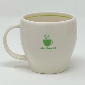 2003 Starbucks Barista White / Green Espresso Cup Mug  8 oz